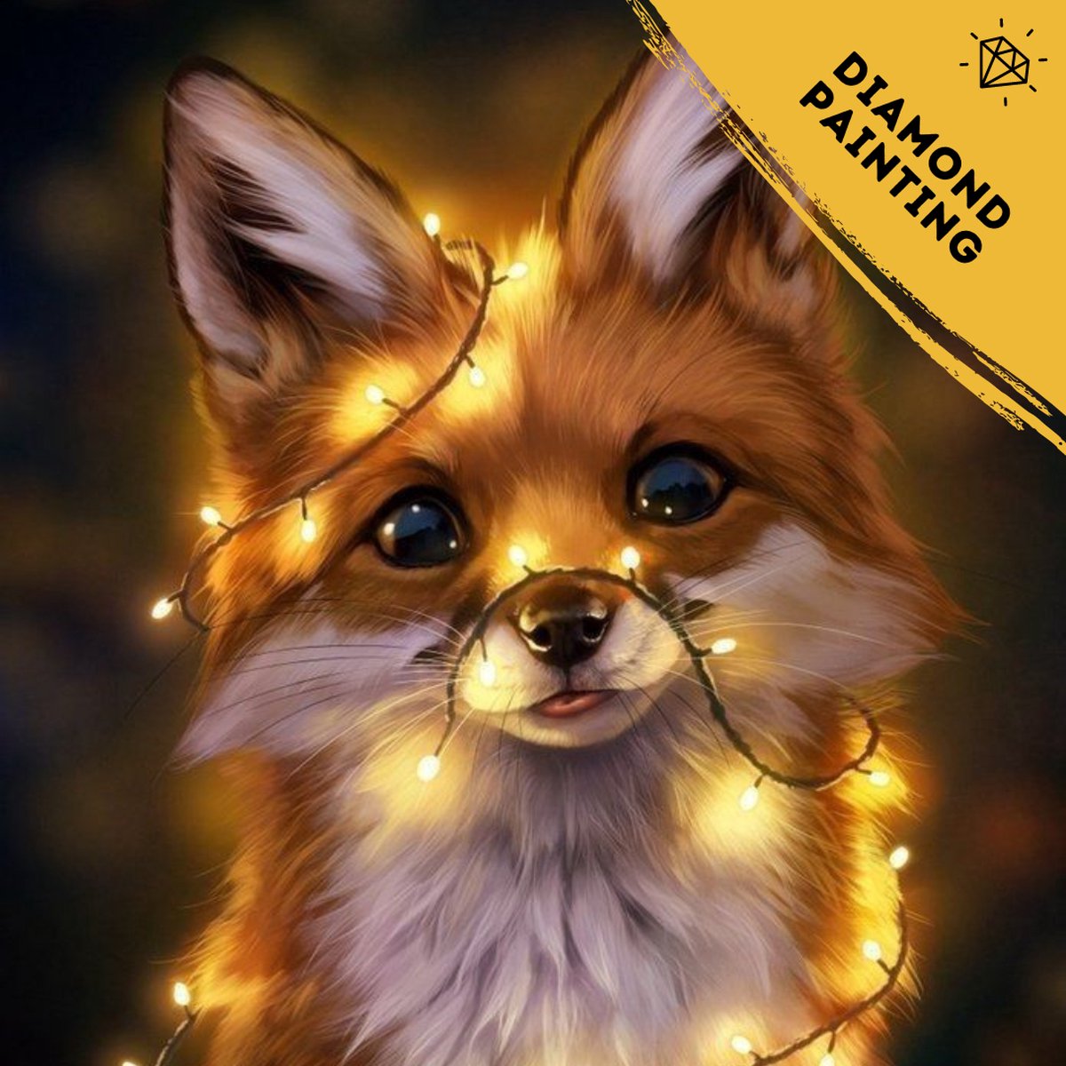 De Hobby Planeet | Diamond Painting Vos 30x40cm - Diamond Painting Dieren - Diamond Painting Volwassenen - Diamond Painting Kinderen - Diamond Painting Pakket Volledig - Vierkante steentjes